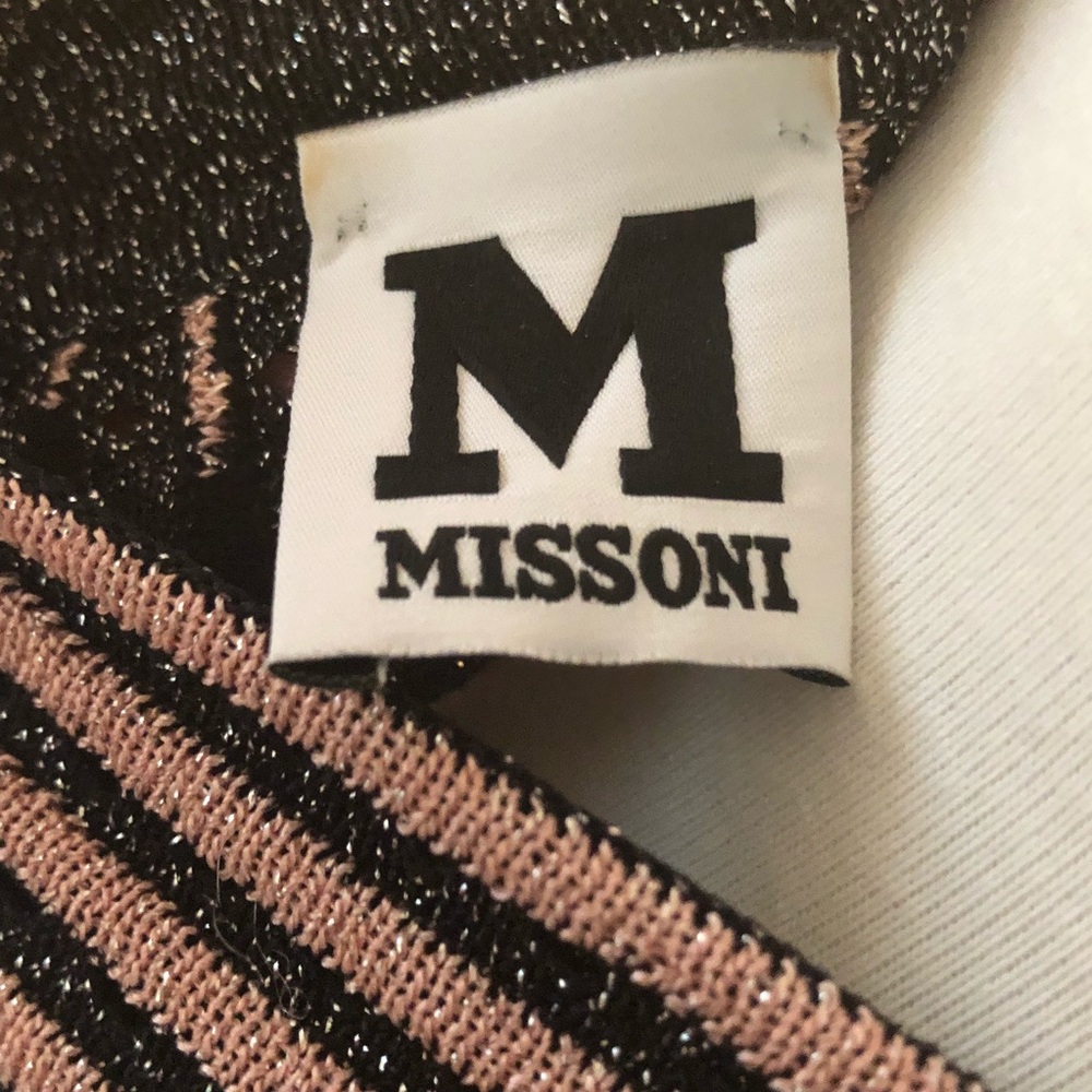 M Missoni Bicolor Chevron V-Neck Knit Dress - Picture 6 of 6
